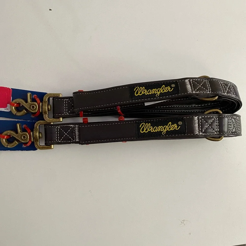 Wrangler Dog Leash‎ Set of 2 M/L/XL Dark Brown New 4ft Lead